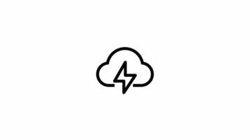Cloudy with thunder - clean and modern weather icon motion design video