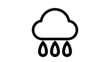 Cloud with rain drops - clean and modern weather icon motion design video