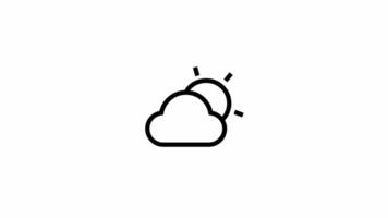 Cloudy with a bit of sun - clean and modern weather icon motion design video