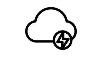 Cloud with thunder icon- clean and modern weather icon motion design video
