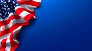 Captivating american flag display with dynamic folds, creating a powerful patriotic backdrop photo