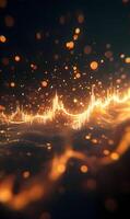 Glow financial diagram with stock market price, technology background for futuristic concepts photo