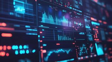 Advanced digital dashboard displaying data analytics and information visualization insights photo