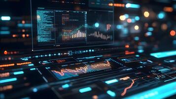 Advanced digital interface for data visualization offering real-time insights, and analysis photo