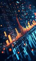 Abstract Digital Visualization Presenting Financial Data with Futuristic Graphical Elements photo