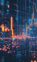 Abstract data grid visualization showing financial charts, ideal for digital technology concepts photo