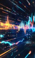 Abstract Financial Graph Visualisation Displaying Data Fluctuations and Market Analysis photo