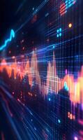 Abstract Financial Data Visualization with Dynamic Graph and Analytical Information Interface photo