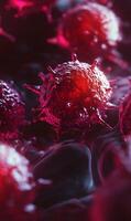 Microscopic View of Malignant Neoplasm Cells Close Up Visualization for Medical and Scientific Research photo