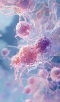 Detailed visualization revealing the complex structure of tumor cells for medical illustration photo