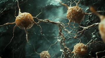Exploring the Microscopic World Microscopic Cellular Structures and Cancer Cell Detailed Visualization photo