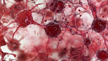 Intricate network of cancer cells exhibiting complex branching patterns and connections photo