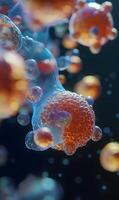 Abstract microscopic life forms creating unique and visually stunning cellular composition photo