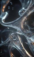 Abstract depiction of a futuristic microscopic world, transparent forms, and delicate structures. photo