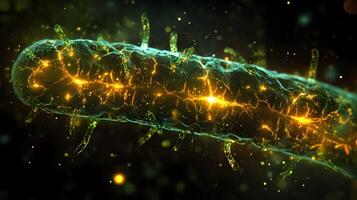 Detailed high tech microscopic visualization of an unknown biological organism element photo