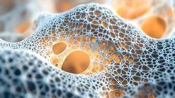 Intricate Cellular Structure Visualization with Openings and Complex Network of Connections photo