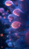Abstract vision of microscopic organisms with complex glowing and detailed structures photo