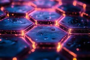 Futuristic Hexagonal Neon Structure for Technology and Innovation Design photo