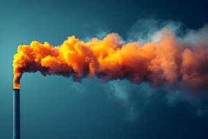 Industrial Pollution Emission Against Dramatic Sky for Environmental Awareness Design photo