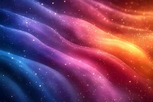 Colorful Cosmic Wave Patterns with Sparkling Starry Particles for Artistic Design photo