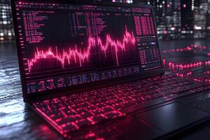 Futuristic Digital Trading Platform with Real-Time Stock Market Data Visualization photo