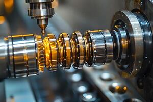 Precision Engineering Industrial CNC Lathe Machine in Action photo