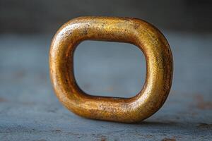 Abstract Rustic Metal Ring on Textured Surface for Art and Design photo