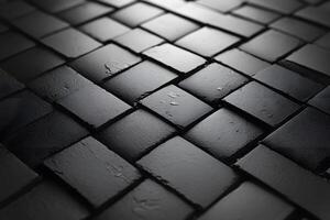 Modern Black Tile Pattern Background for Architectural Design and Textures photo