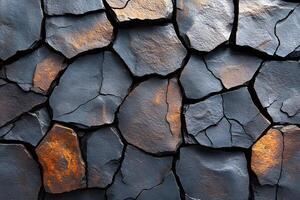 Abstract Cracked Texture of Weathered Rocks for Background or Design photo