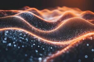 Abstract Glowing Wave Texture with Sparkling Particles for Digital Art and Design photo