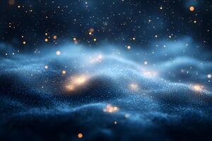 Cosmic Glow and Particle Wave Background for Design Projects photo