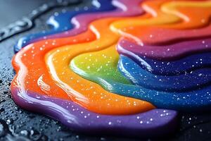Vibrant Rainbow Colors in Flowing Abstract Patterns for Creative Projects photo