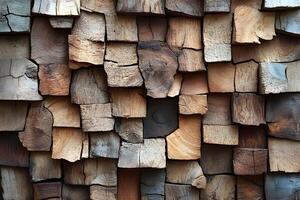 Rustic Wooden Log Stack Texture for Natural Design and Background Concepts photo