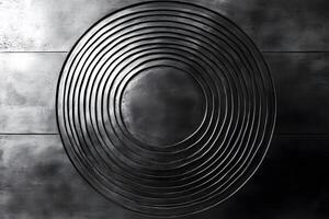 Abstract Circular Pattern on Textured Metal Surface for Modern Design photo