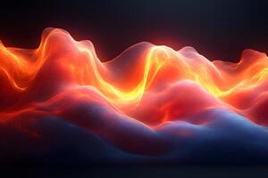 Abstract Fiery Waves with Glowing Lights - Dynamic Digital Art for Background and Design photo