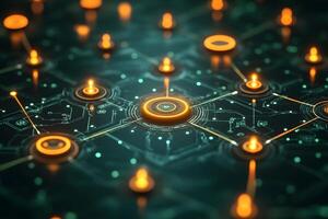 Futuristic Digital Network with Glowing Connections - Technology Background for Innovation Design photo