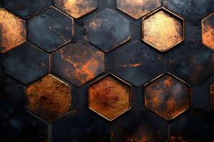Abstract Hexagonal Metallic Texture Design for Modern Art Posters and Backgrounds photo