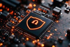 Cybersecurity and Data Protection on Circuit Board for Digital Safety Design photo