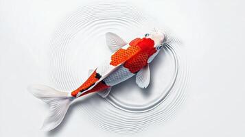 Stunning Koi Fish in Calm Water Creating Serene Ripples Artistic Aquatic Scene photo