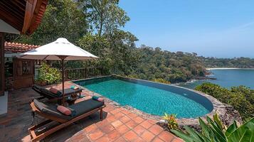 Luxurious Infinity Pool Villa Ocean View Tropical Getaway Resort Relaxation photo