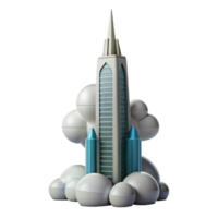 stunning vintage A single, towering skyscraper piercing the clouds, minimalist design, futuristic architecture, 4K png