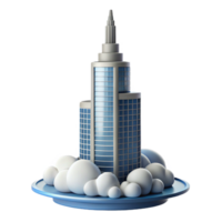 vibrant abstract A single, towering skyscraper piercing the clouds, minimalist design, futuristic architecture, 4K png