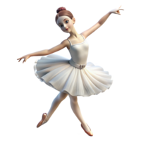 beautiful rustic Portrait of a graceful ballerina in a flowing white tutu, soft, ethereal lighting, Impressionist style high resolution png