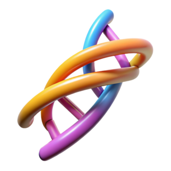sereno vintage uma dna vertente formando uma Duplo hélice, brilhando com vibrante cores, científico visualização estilo Prêmio png