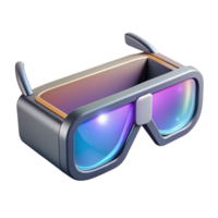 serene contemporary A pair of augmented reality glasses displaying a holographic interface, sleek and minimalist design, lit by the projected hologram high quality png