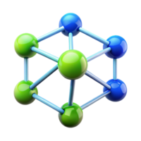 beautiful minimalist A network of interconnected nodes, pulsating with energy, in shades of electric blue and neon green genuine png