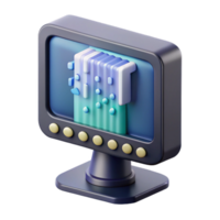 extraordinary creative A vintage computer monitor displaying a cascading waterfall of binary code, pixel art style, dark lighting authentic png