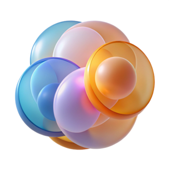 sereno creativo un' serie di sovrapposizione, trasparente cerchi, ogni con un' diverso colore e struttura, illuminato di un' morbido, diffuso luce, minimalista stile esclusivo png