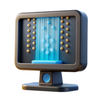 deslumbrante contemporâneo uma vintage computador monitor exibindo uma em cascata cascata do binário código, pixel arte estilo, Sombrio iluminação original png