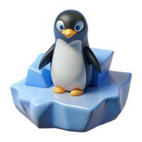 magnificent contemporary A lone penguin standing on an iceberg, stark white and blue color palette, minimalist style 4K png